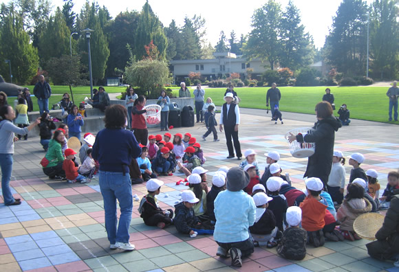 日本語幼稚園で行われた運動会