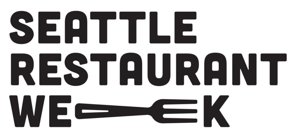 Seattle Restaurant Week logo featuring a fork graphic integrated into the text